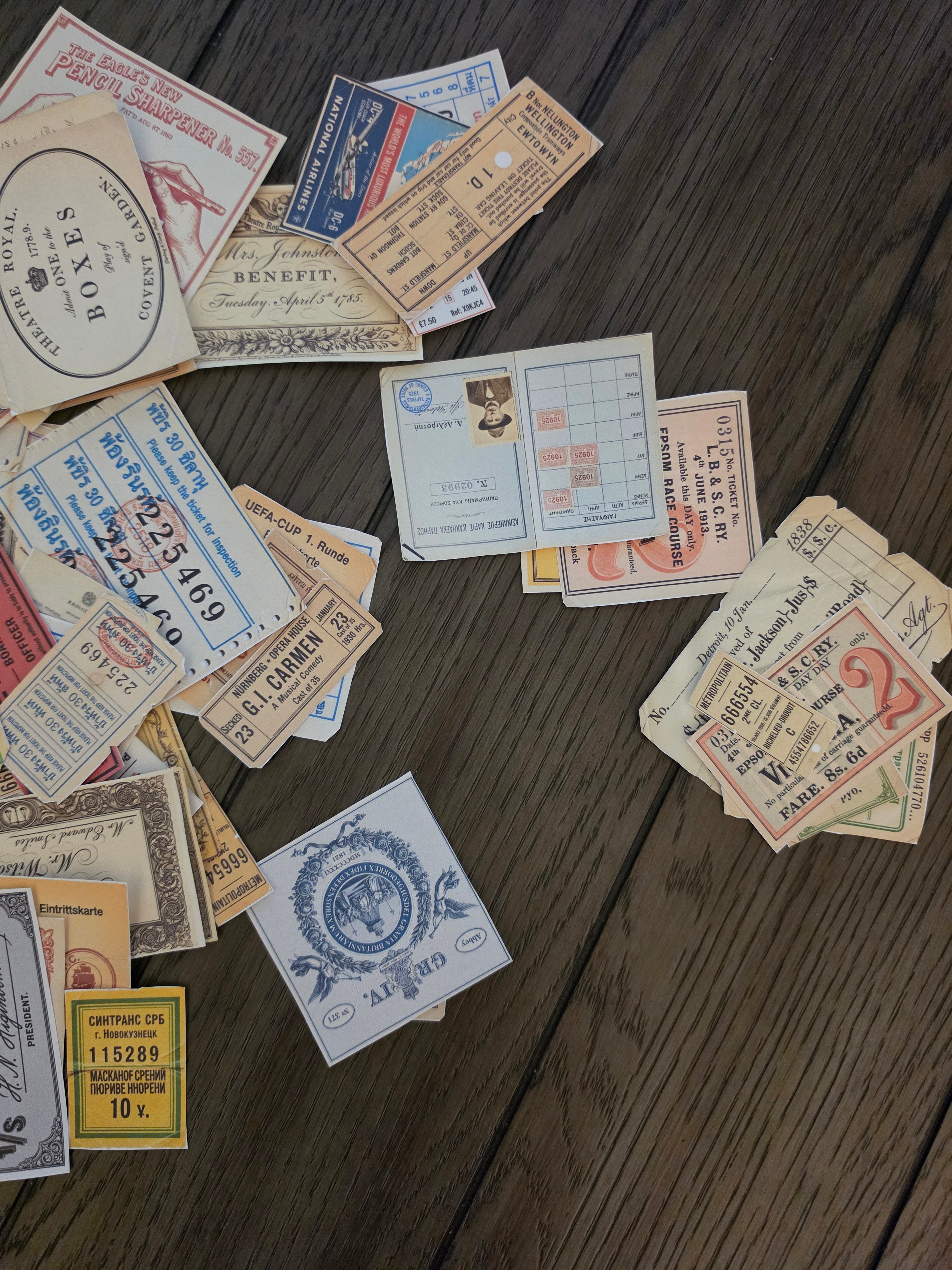 Vintage ticket style ephemera