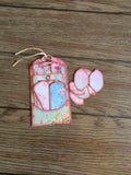 Pink and blue shabby chic loaded tag