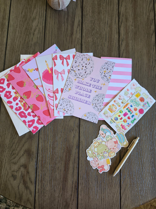 6pk blank cards notepad and stickers