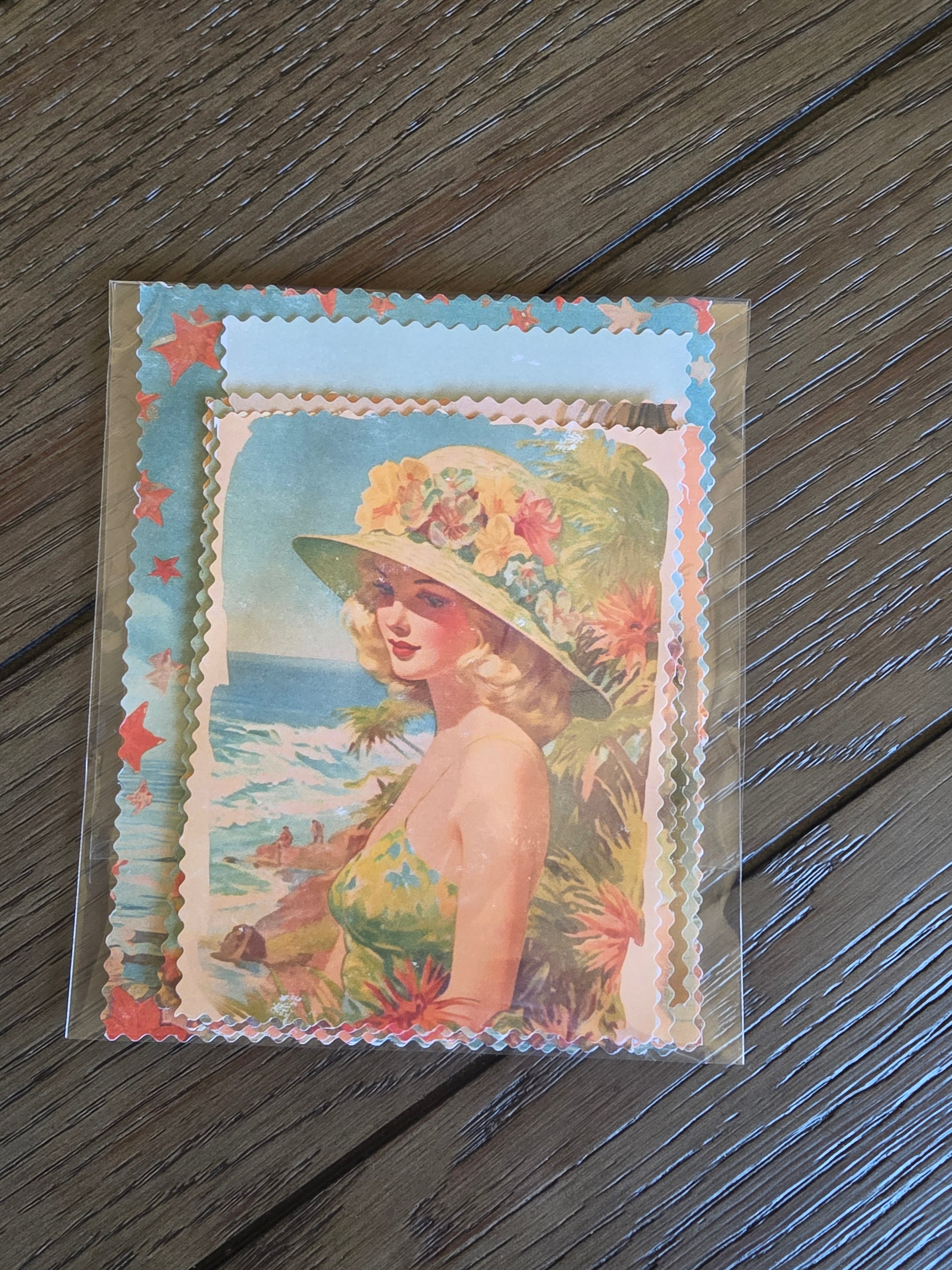 Vintage style summer vacation cards
