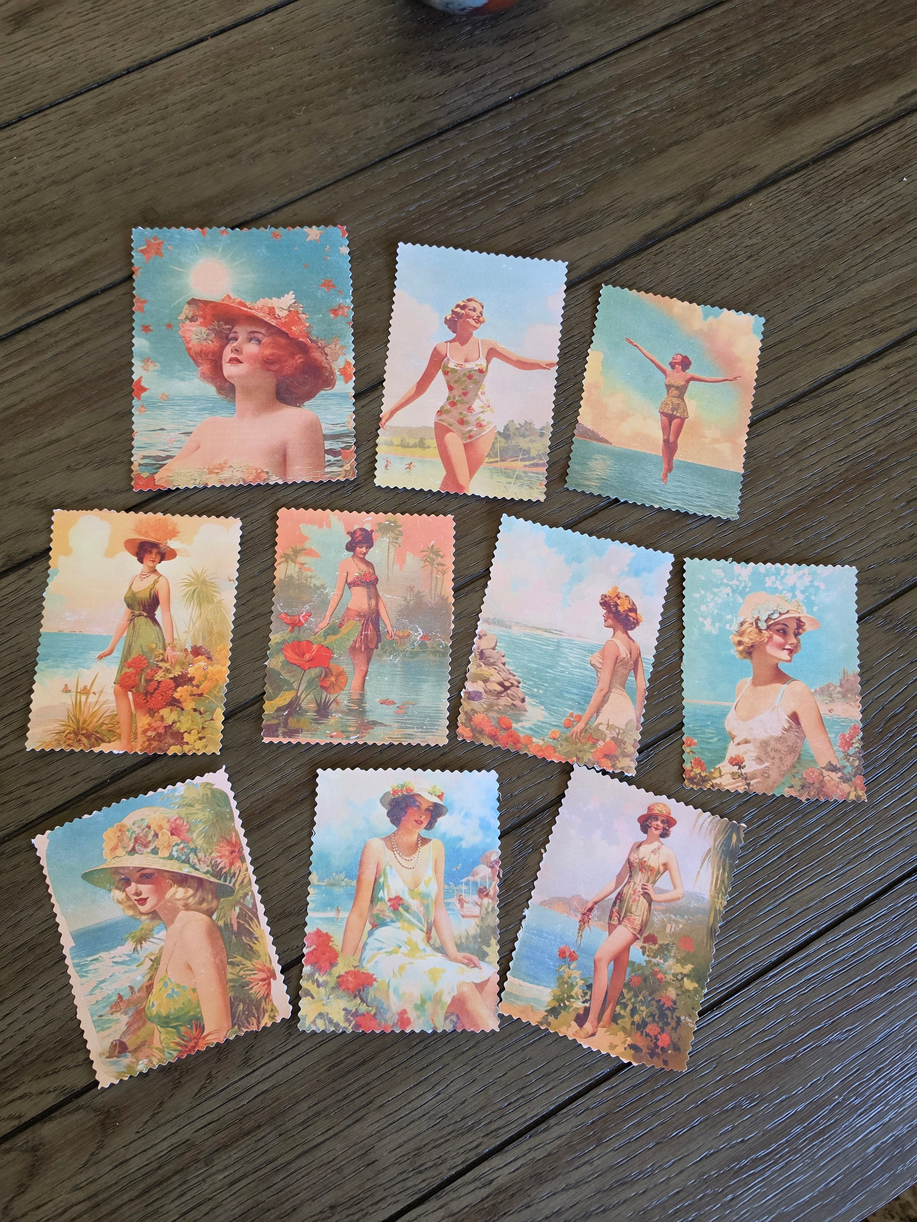 Vintage style summer vacation cards