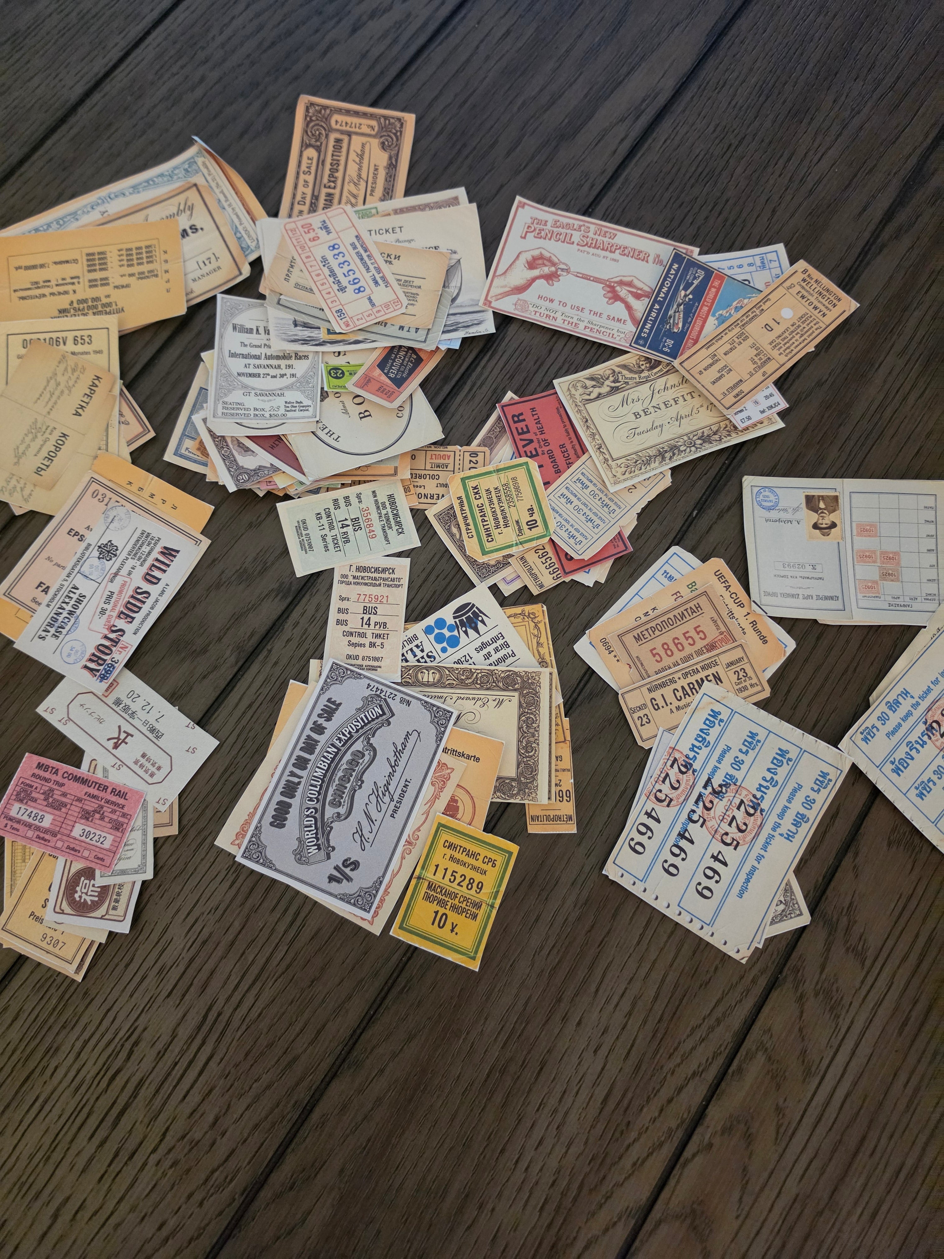 Vintage ticket style ephemera