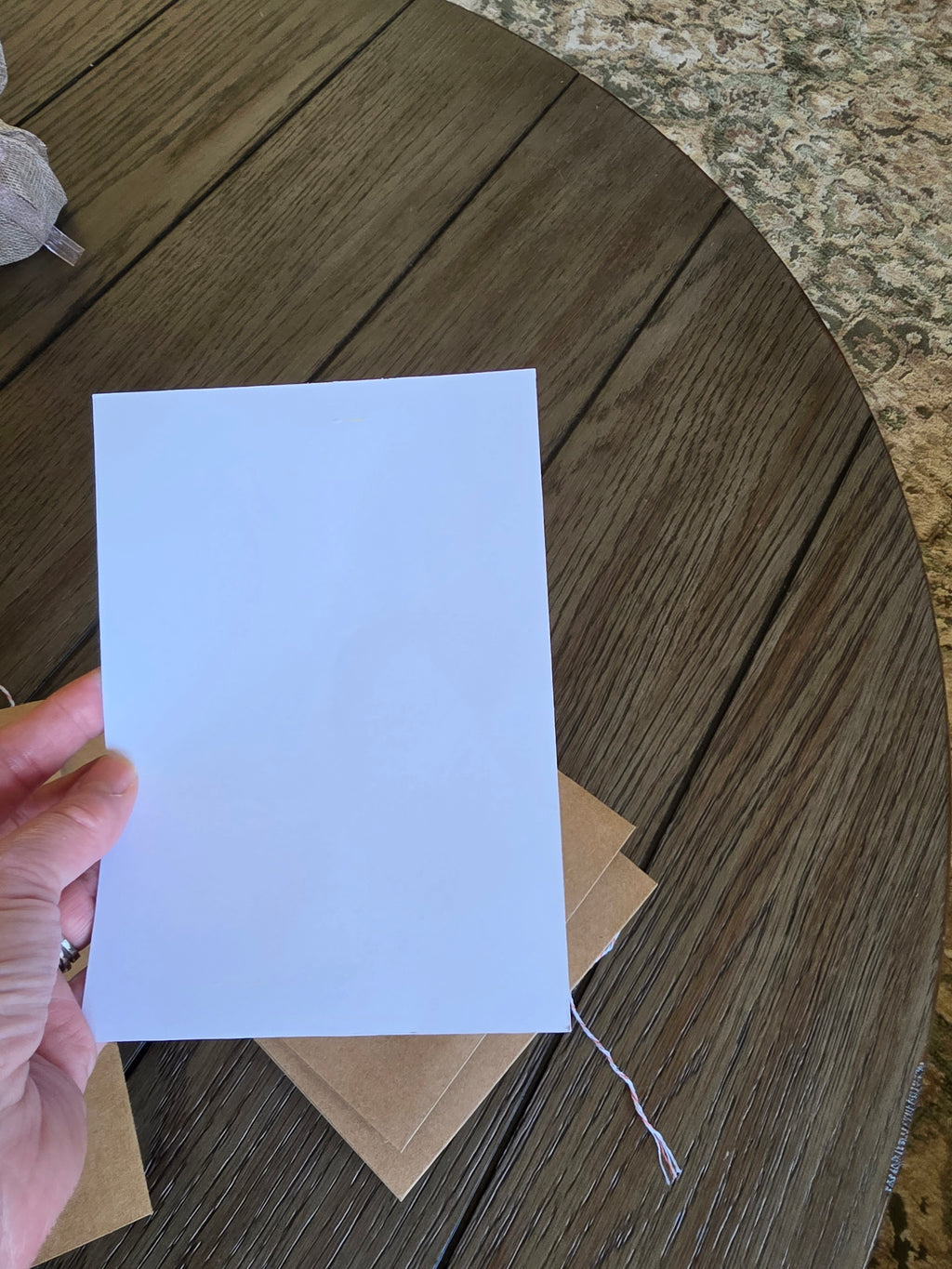 5pk kraft cards with folio envelope with pen and ephemera